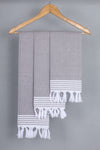 Iron Gray Napkin with White Striped Border