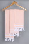 Baby Pink Napkin with White Striped Border