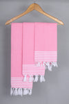 Peach Napkin with White Striped Border