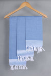 Blue Napkin with White Striped Border