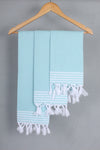 Sea Green Napkin with White Striped Border