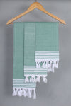 Hunter Green Napkin with Striped White Border