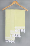 Lemon Yellow Napkin with White Striped Border