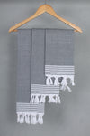 Trout Gray Napkin with White Striped Border