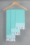 Sea Green Napkin with White Striped Border