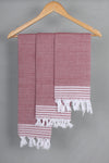 Maroon Napkin with White Border