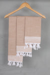 Beige Napkin with White Lining Border