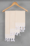 Cream Napkin with White Lining Border
