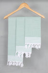 Green Napkin with White Lining Border