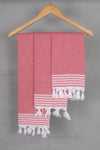 Red Napkin with White Lining Border