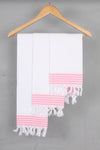 White Napkin with Pink Border