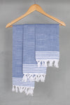 Blue Napkin with White Lining Border