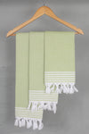 Green Napkin with White Lining Border