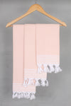 Peach Napkin with White Lining Border