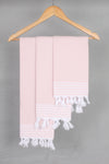 Peach Napkin with White Lining Border