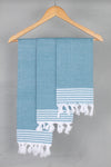 Teal Blue Napkin with White Striped