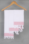 White Napkin with Pink Striped