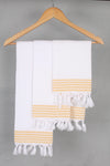 White Napkin with Yellow Striped
