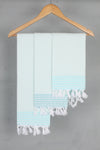 Turkish Napkin with Sky Blue Striped Border