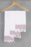 White Napkin with Onion Striped Border