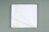 White with Sea Green Terry Napkin with Striped Border