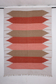 Handwoven Striped Cotton Dari Rug