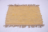 Yellow and Off White Striped Jute Door Mat