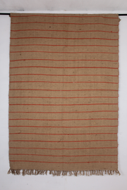 Handwoven Pure Jute Dari with Orange Stripes