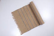 Pure Jute handwoven yoga mat with Blue Stripes