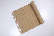 Pure Jute handwoven yoga mat with Yellow Stripes