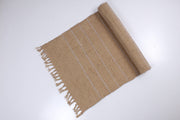 Pure Jute handwoven yoga mat with White Stripes