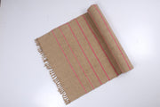 Pure Jute handwoven yoga mat with Magenta Stripes