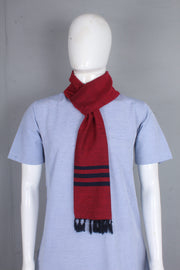 Handwoven Cotton Muffler with Striped Border