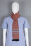 Handwoven Cotton Muffler with Striped Border