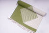 Green and White Semi Striped Yogamat