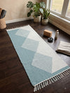 Pastel Blue and White Kite Striped Yogamat