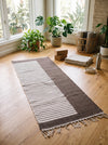 Brown and White Half Striped Yogamat