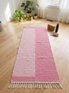 Pink and White Half Striped Yogamat