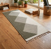 Green and White Kite Striped Yogamat