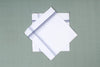 Pure White Cotton Handkerchief with Blue Border