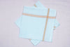 Blue Handkerchief with Brown and Yellow Border