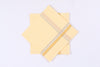 Pure White Cotton Handkerchief with Yellow, Brown Border