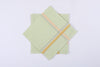 Pure Sage Green Cotton Handkerchief Yellow, Pink Border