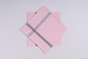 Light Pink Cotton Handkerchief with Brown Border