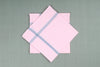 Pink Cotton Handkerchief with Gray Border