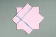 Pink Cotton Handkerchief with Gray Border