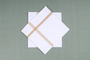 White Cotton Handkerchief with Goldan Yellow Border