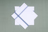 White Cotton Handkerchief with Blue Border