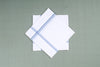 White Cotton Handkerchief with Blue Border