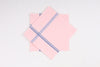 Pink Cotton Handkerchief with Blue Border